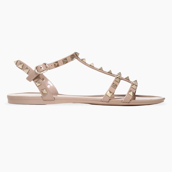 ❤️VALENTINO GARAVANI ROCKSTUD FLAT RUBBER SANDALS❤️ - Picture 2 of 13